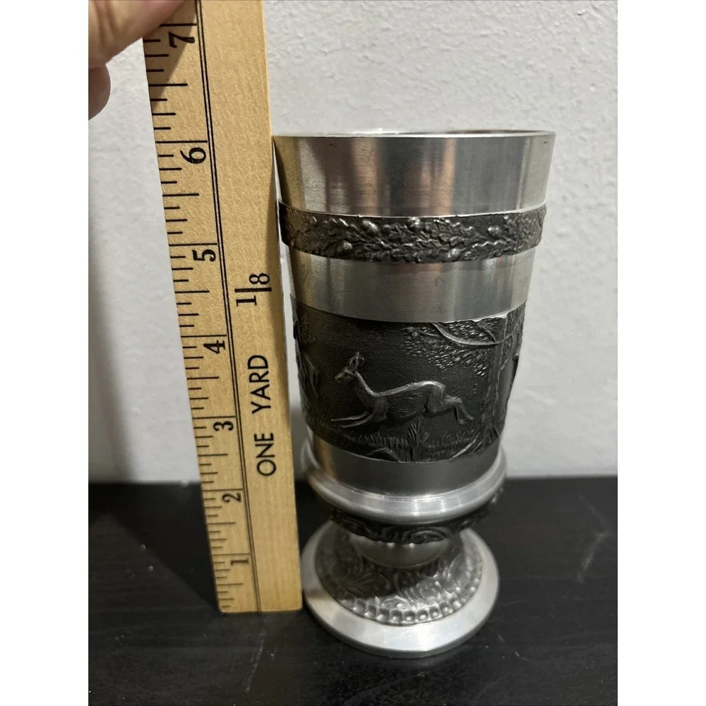 Vintage Mullingar Ireland Pewter Goblet with Deers - Picture 16 of 16